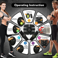 EMS Wireless Smart Muscle Stimulator Trainer Fitness Abdominal Training Electric Weight Loss Stickers Body Slimming Massager