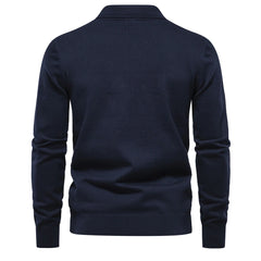 Top Long-Sleeved Men's Sweater with Lapel - Superior Quality Men's Knitted Sweater