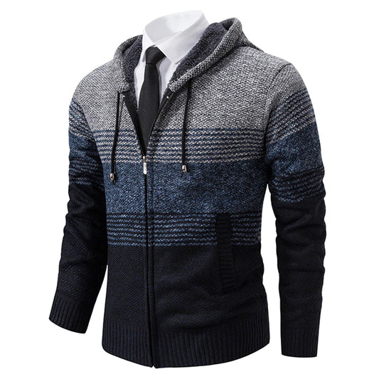 Men's Cardigan Sweater with Added Lining