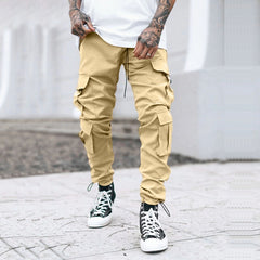 Men's Casual Polyester Fiber Solid Color Work Pants