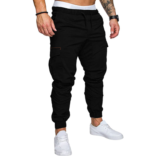 Casual Elastic Waist Drawstring Cargo Pants