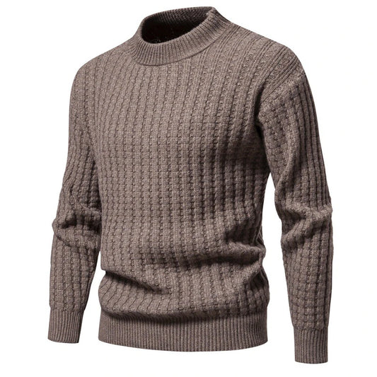 Men's Solid Color Pullover Sweater Half Neck Casual Bottom Knit Sweater