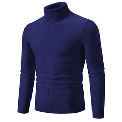 Men's Slim Fit Solid Color Spandex Knitted Sweater