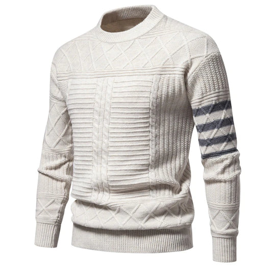 Men's Twisted Flower Knitted Pullover Sweater