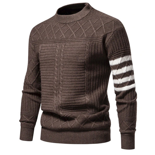 Men's Twisted Flower Knitted Pullover Sweater