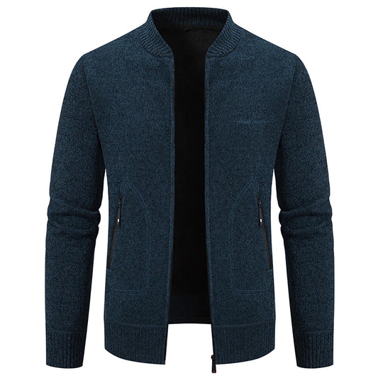 Men's Cardigan Sweater with Extra Fleece