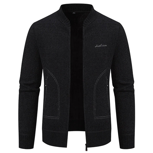 Men's Cardigan Sweater with Extra Fleece