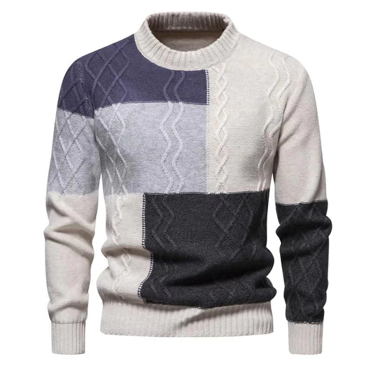 Men's Asymmetric Flower Knitting Wool Sweater