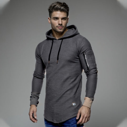 Felpa pullover in cotone dalla vestibilità slim da uomo 