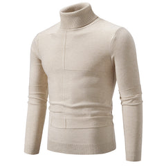 Men's Slim Fit Solid Color Spandex Knitted Sweater