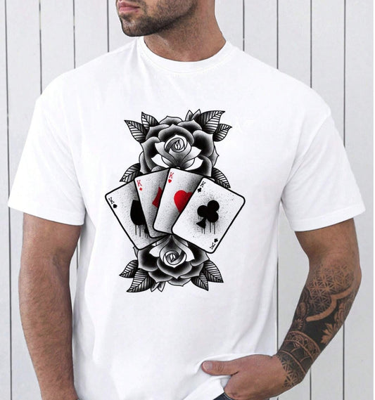 M.O.I Men Playing Card Print Tee