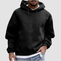 Comfortable Cotton Hoodie Featuring a Minimalistic Solid Color Style