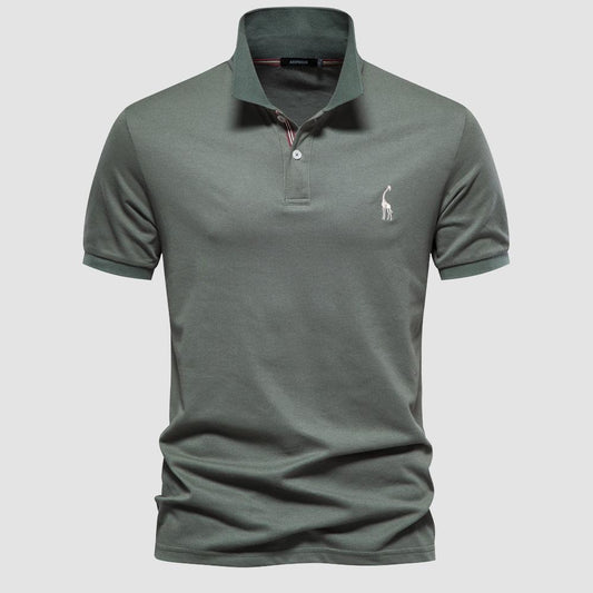 Men's Cotton Deer Embroidery Polo T-Shirt