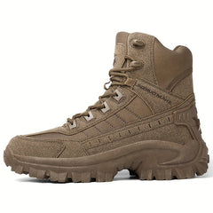 Durable and Comfy Men's High Top Hiking Shoes with Side Zipper - Perfect for Outdoor Activities