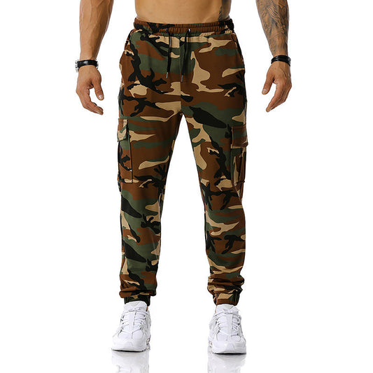 Men's patchwork camouflage jogging pants outdoor sports pants