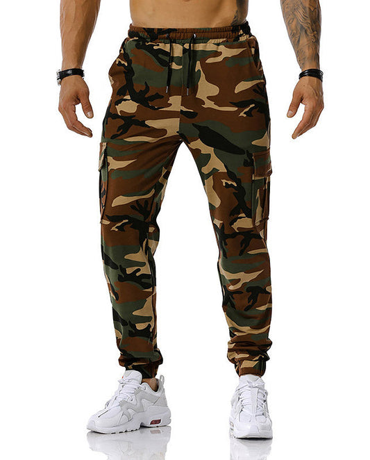 Men's patchwork camouflage jogging pants outdoor sports pants