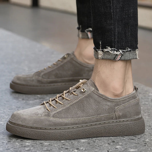 Men's High Quality Casual Shoes Fashion Leather Lace-Up Sneakers