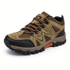 Men's Lace Up Platform Hiking Sneakers, Wear-resistant Non-Slip Outdoor Shoes For Climbing Hunting Trekking